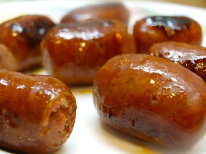 Chorizos a la sidra
