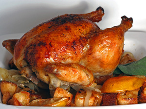 Pollo asado al horno